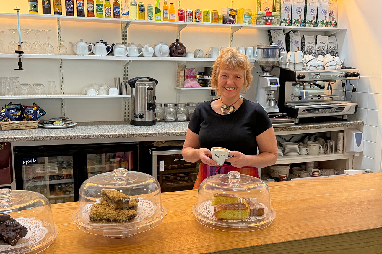 Cafe manager Nicky serving the best coffee in Penzance